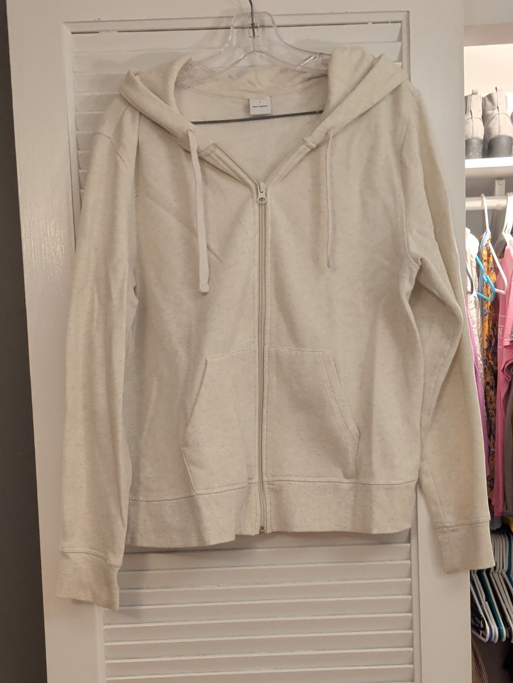 Amazon Essentials Cream Full-Zip Hooded Sweatshirt